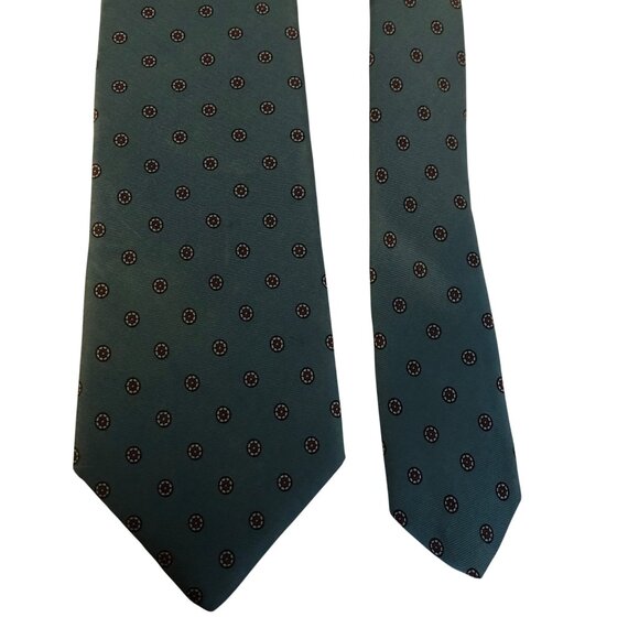 All Silk Milano Handmade Blue Patterned Mens Necktie Office Work Formal Dad Gift - Picture 2 of 7
